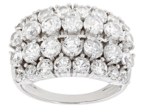 White Zircon Rhodium Over Sterling Silver Ring 5.31ctw - AIH045 | JTV.com