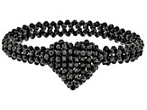 Round Black Spinel Beaded Stretchable Bracelet