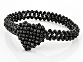 Round Black Spinel Beaded Stretchable Bracelet