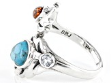Blue Turquoise Sterling Silver Ring 0.12ct