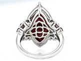 Pink Thulite Rhodium Over Sterling Silver Ring 0.43ctw