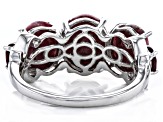 Pink Thulite Rhodium Over Sterling Silver Band Ring 0.32ctw