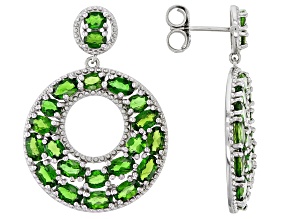 Chrome Diopside Rhodium Over Sterling Silver Dangle Earrings 8.11ctw