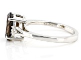 Brown Smoky Quartz Rhodium Over Sterling Silver Ring 2.00ctw