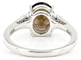 Brown Smoky Quartz Rhodium Over Sterling Silver Ring 2.00ctw