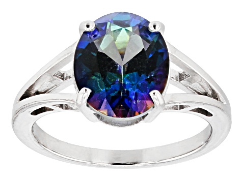 Blue Petalite Rhodium Over Sterling Silver Solitaire Ring 2.87ct ...