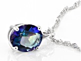 Blue Petalite Rhodium Over Sterling Silver Solitaire Pendant With Chain 2.83ct