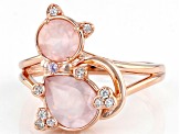 Rose Quartz 18k Rose Gold Over Sterling Silver Cat Ring 2.01ctw