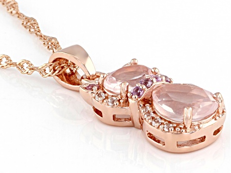 Rose Quartz 18k Rose Gold Over Sterling Silver Cat Pendant