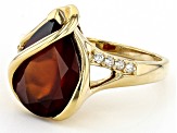 Red Hessonite 18K Yellow Gold Over Sterling Silver Ring 4.64ctw