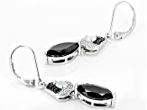 Black Spinel Rhodium Over Silver Earrings 3.88ctw