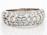 White Zircon Rhodium Over Sterling Silver Band Ring 2.90ctw