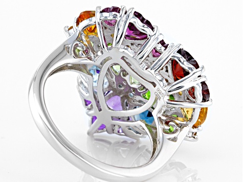 Womens Jewellery Colored Glorious Blooms Ring in Metallic PANDORA Silver & Multi 