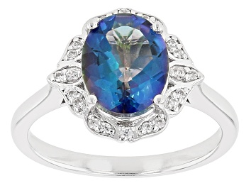 Picture of Blue Petalite Rhodium Over Sterling Silver Ring 1.85ctw