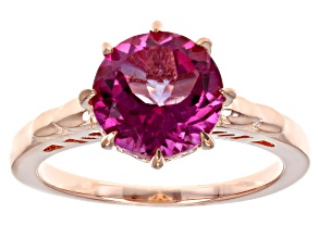 Pink Topaz 18k Rose Gold Over Sterling Silver Solitaire Ring 2.81ct