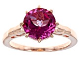 Pink Topaz 18k Rose Gold Over Sterling Silver Solitaire Ring 2.81ct