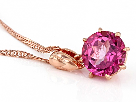 Pink Topaz 18k Rose Gold Over Sterling Silver Solitaire Pendant