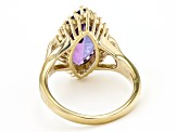 Purple Amethyst 18K Yellow Gold Over Sterling Silver Ring 3.78ctw
