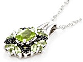 Green Manchurian Peridot™ Rhodium Over Sterling Silver Pendant With Chain 1.78ctw