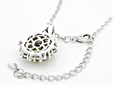 Green Manchurian Peridot™ Rhodium Over Sterling Silver Pendant With Chain 1.78ctw
