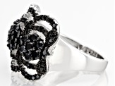 Black Spinel Rhodium Over Sterling Silver Ring 1.39ctw