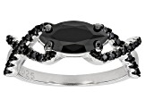 Black Spinel Rhodium Over Sterling Silver Ring 1.52ctw
