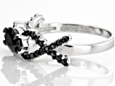 Black Spinel Rhodium Over Sterling Silver Ring 1.52ctw