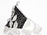 Black Spinel Rhodium Over Sterling Silver Ring 1.80ctw