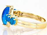 Paraiba Blue Opal 18k Yellow Gold Over Sterling Silver Ring 0.90ctw