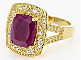 Red Indian Ruby 18k Yellow Gold Over Sterling Silver Ring 3.66ctw