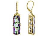 Multi-Color Quartz 18k Yellow Gold Over Silver Earrings 19.73ctw