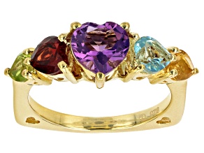 Purple Amethyst 18k Yellow Gold Over Sterling Silver Ring 2.38ctw