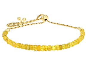 Yellow Sapphire 18k Yellow Gold Over Silver Beaded Bolo Bracelet 3.5-4.5mm