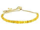Yellow Sapphire 18k Yellow Gold Over Silver Beaded Bolo Bracelet 3.5-4.5mm