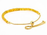 Yellow Sapphire 18k Yellow Gold Over Silver Beaded Bolo Bracelet 3.5-4.5mm