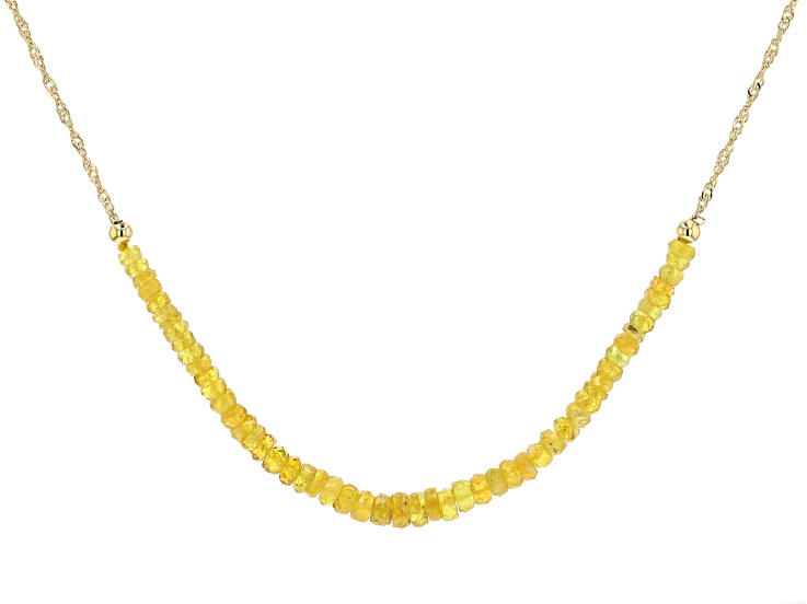 Rondelle Yellow Sapphire 18k Yellow Gold Over Sterling