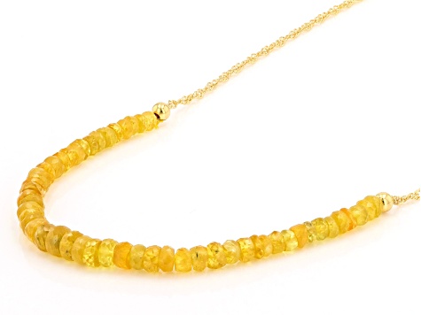 Rondelle Yellow Sapphire 18k Yellow Gold Over Sterling Silver Beaded Necklace 3.5-4.5mm