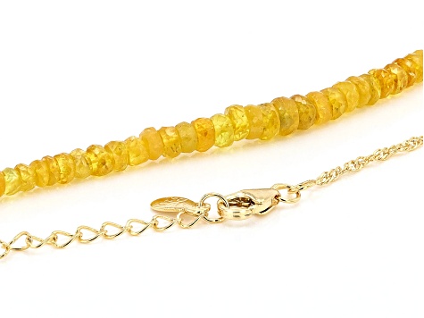 Rondelle Yellow Sapphire 18k Yellow Gold Over Sterling