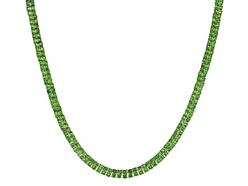 Picture of Green Chrome Diopside Rhodium Over Sterling Silver Tennis Necklace 34.26ctw