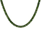 Green Chrome Diopside Rhodium Over Sterling Silver Tennis Necklace 34.26ctw