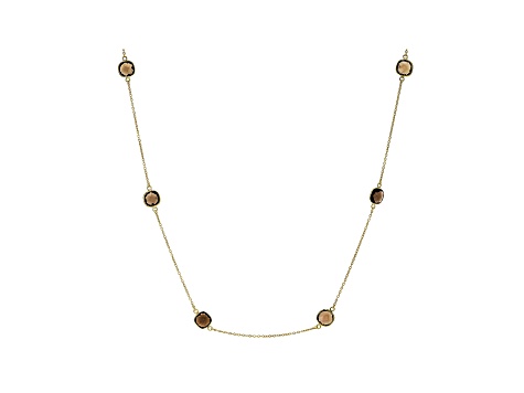 Brown Smoky Quartz 18k Yellow Gold Over Sterling Silver Necklace 22.95ctw