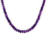 Purple Amethyst Rhodium Over Sterling Silver Graduated Necklace