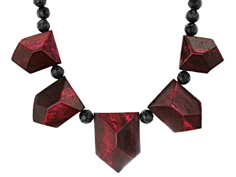 Pink Tiger Eye Rhodium Over Sterling Silver Graduated Necklace