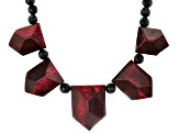 Pink Tiger Eye Rhodium Over Sterling Silver Graduated Necklace