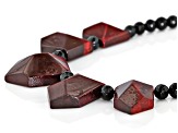 Pink Tiger Eye Rhodium Over Sterling Silver Graduated Necklace