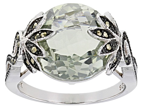 FB Jewels Solid Sterling Silver Rhodium Aqua Ring