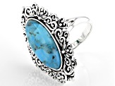 Blue Turquoise Sterling Silver Solitaire Ring