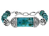 Blue Turquoise Sterling Silver Bracelet