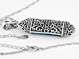 Blue Turquoise Sterling Silver Solitaire Pendant With Chain