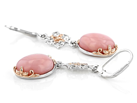 Pink Opal Rhodium & 18k Rose Gold Over Silver Two-Tone Earrings